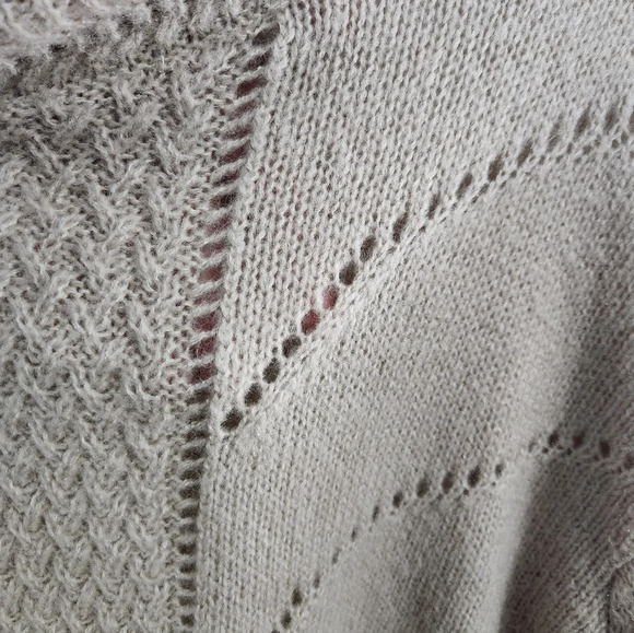 Chelsea & Violet wool mohair blend peek through eyelit knit sweater stretch LG - Picture 10 of 13
